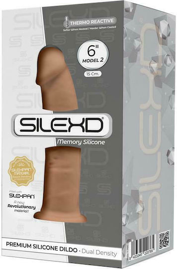 SilexD Dual Density Model 2 Glass Dildo With Suction Cup Caramel 15cm