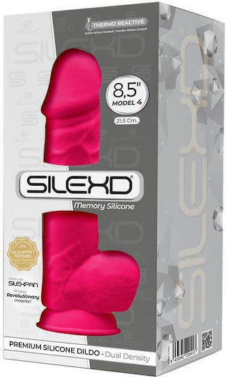SilexD Model 4 Dildo realist cu Testicule și Ventuză Roz 22cm