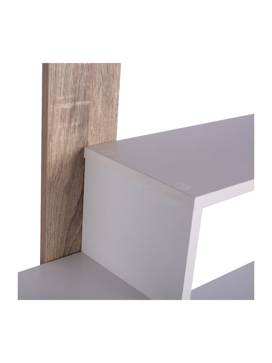 Marceline Bookcase Natural - White 100x21x124.5cm