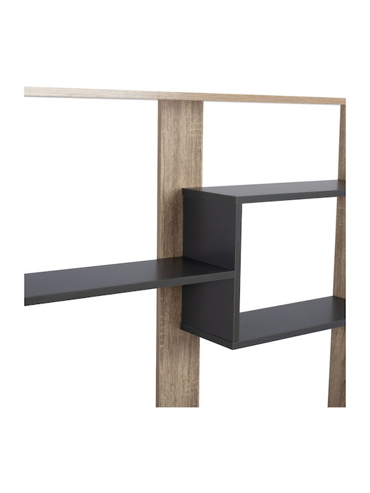 Bookcase Marceline Natural - Grey 100x21x124.5cm