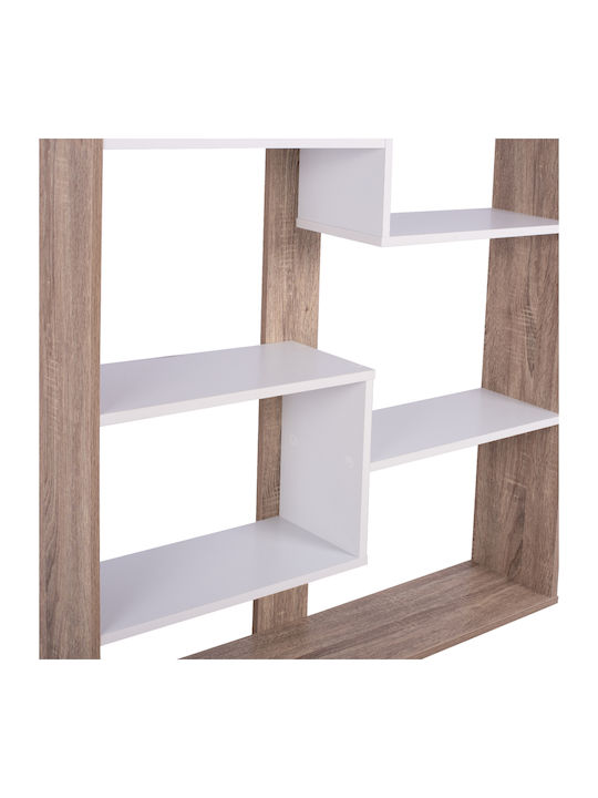 Marceline Bookcase Natural - White 100x21x124.5cm