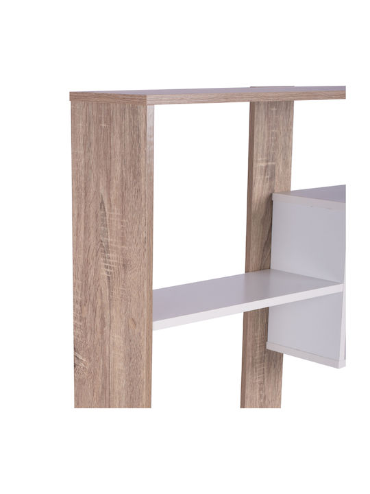 Marceline Bookcase Natural - White 100x21x124.5cm