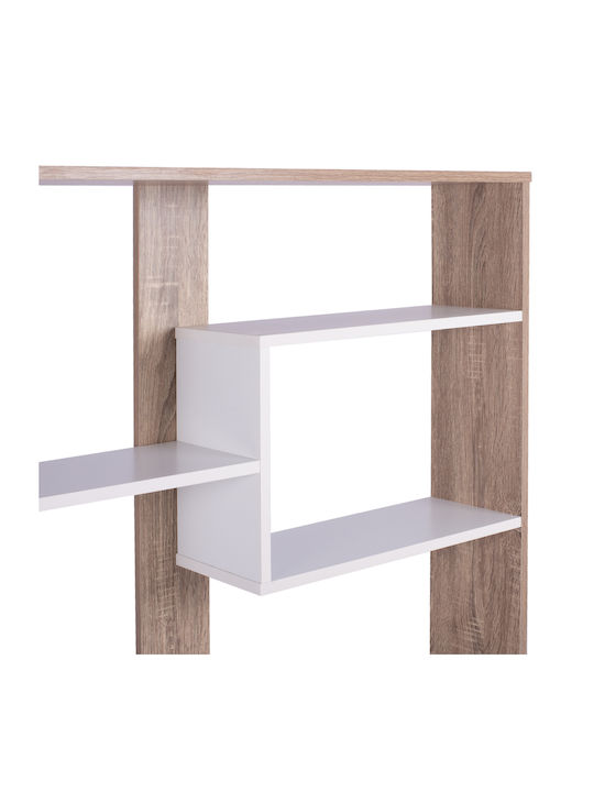 Marceline Bookcase Natural - White 100x21x124.5cm