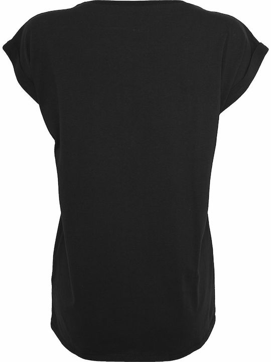 Merchcode Γυναικείο T-shirt Rolling Stones Tongue σε Μαύρο χρώμα