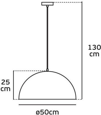 VK Lighting Pendant Light White Bell with Socket E27 50x130x25cm