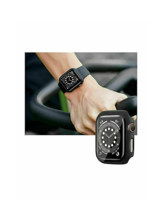Fullbody Plastic with Tempered Glass Case in Black Colour for Apple Watch 42mm