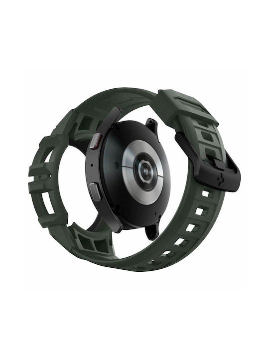 Spigen Rugged Armor ”Pro” Silikonhülle Military Green für Galaxy Watch 4 / 5 (44 mm)