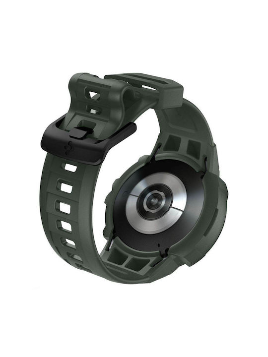 Spigen Rugged Armor ”Pro” Silikonhülle Military Green für Galaxy Watch 4 / 5 (44 mm)