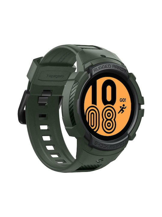 Spigen Rugged Armor ”Pro” Silikonhülle Military Green für Galaxy Watch 4 / 5 (44 mm)