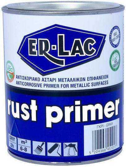 ER-LAC Rust Primer Αστάρι Γκρι Κατάλληλο για Μέταλλο 0.375lt