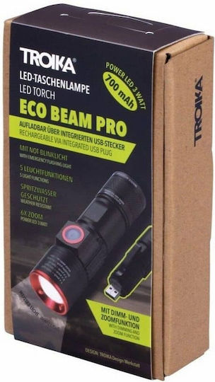 Troika Φακός LED με Μέγιστη Φωτεινότητα 350lm Eco Beam Pro