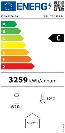 Klimaitalia Kühlvitrine Standgerät mit 3 Ebenen mit Kapazität 700Es 150x74x120cm Deluxe 152 PSV
