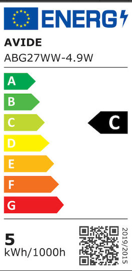 Avide ABG27WW-4.9W LED-Lampe 4.9W 120mm für Fassung E27 und Form A60 Warmes Weiß 806lm