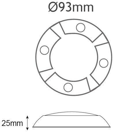 Aca Mounting Post for Lighting Fixtures Gray LED Plate Cover With 4 Holes HI2453