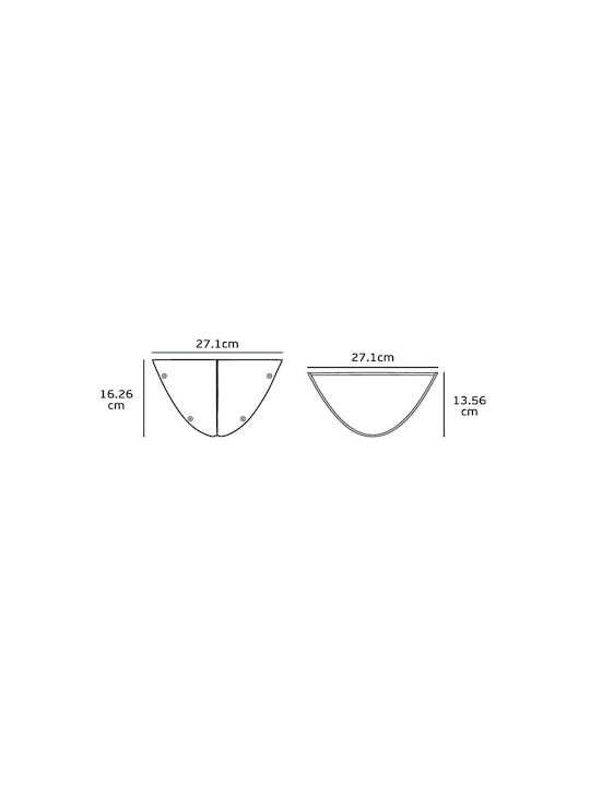 VK Lighting Wall-Mounted Outdoor Ceiling Light LED IP66 18W with Warm White Light 27.1x16.26x13.56εκ.