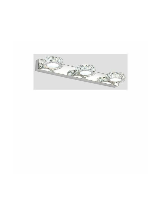 Eurolamp Vintage Leuchte Wand mit Integrierter LED und Warmweißes Licht Silber 46x116x50cm