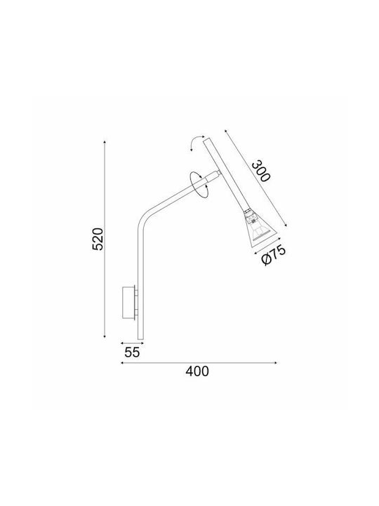 Aca Clouzot Modern Lamp Wall with Socket GU10 Gold 8x40x8cm