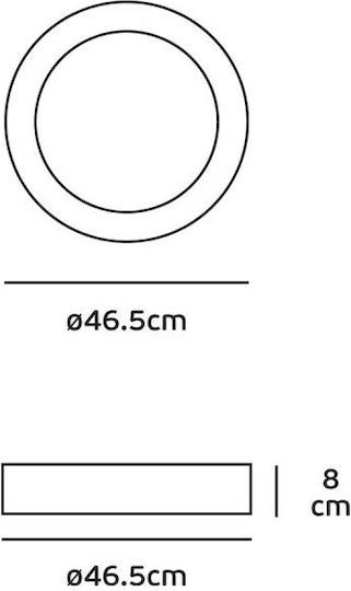 VK Lighting Deckenleuchte 46cm Gray mit Integrierter LED