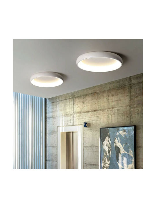 VK Lighting Πλαφονιέρα Οροφής 61.5εκ. Λευκή με Ενσωματωμένο LED