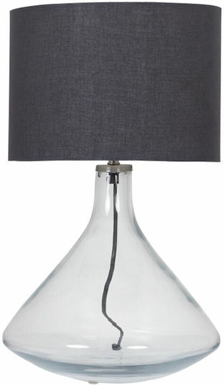 InTheBox Lumina Glass Table Lamp for Socket E14 with Black Shade and Transparent Base