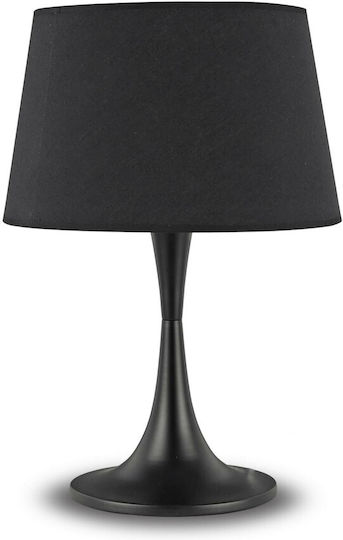 Ideal Lux Metal Table Lamp for Socket E27 with Black Shade and Base