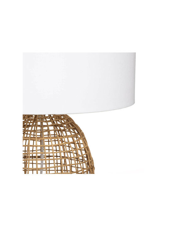 Atmosphera Karla Metal Table Lamp for E27 Fitting with White Shade and Beige Base