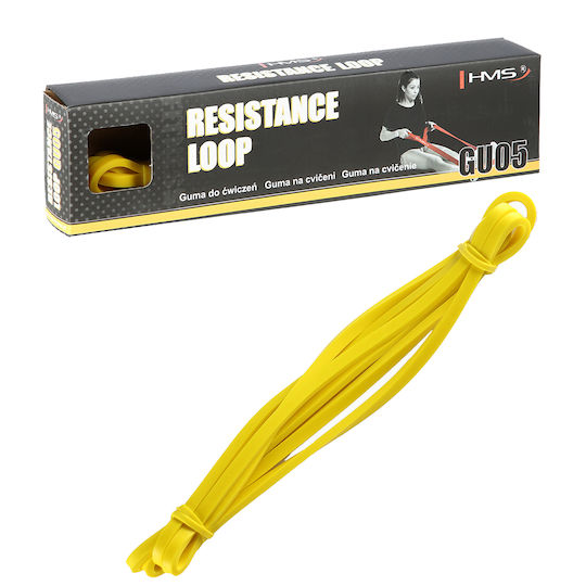 HMS GU05 Resistance Band Yellow Exercise Rubbers Yellow 2.08m