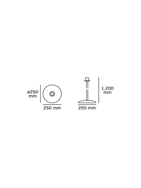 VK Lighting Φωτιστικό Δαπέδου Υ120xΜ25εκ. με Ντουί για Λαμπτήρα E27 Μαύρο