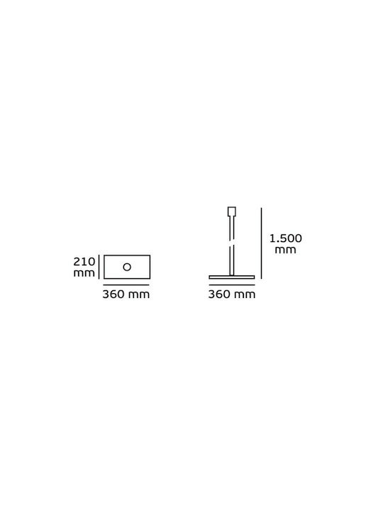 VK Lighting Φωτιστικό Δαπέδου Υ150xΜ36εκ. με Ντουί για Λαμπτήρα E27 Ασημί