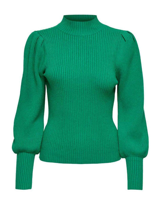 Women's Long Sleeve Sweater Turtleneck Bold Green
