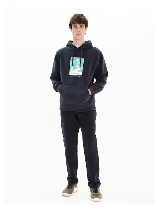 Emerson Herren Sweatshirt mit Kapuze und Taschen Midnight Blue