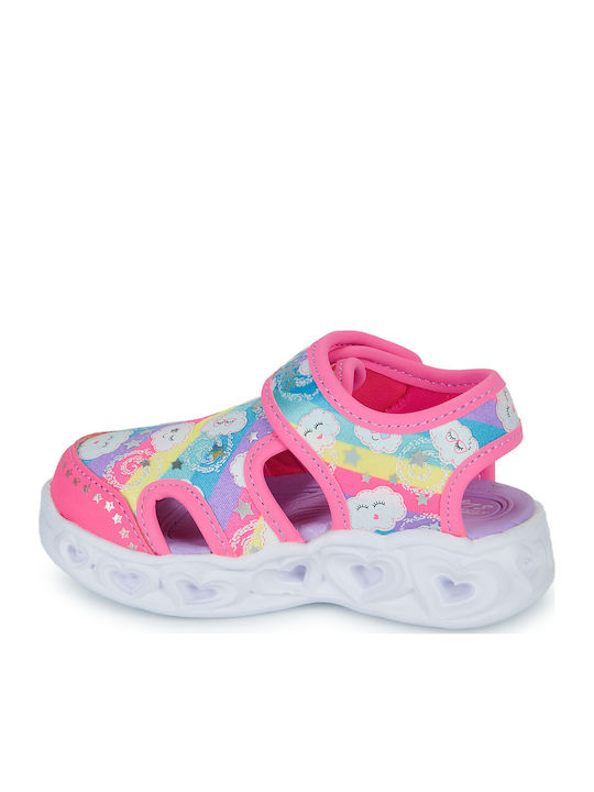 Παπουτσοπέδιλα Heart Sandal Cuties Clouds με Σκρατς & Φωτάκια Ροζ