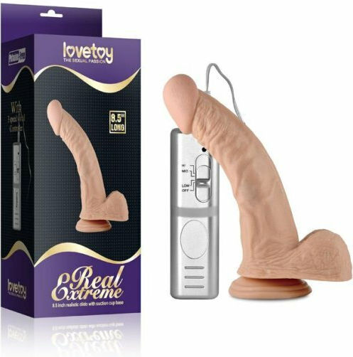Lovetoy Real Extreme Realistic Dildo With Suction Cup Base Ρεαλιστικός Δονητής 21cm Flesh