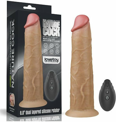 Lovetoy Dual Layered Realistisch Vibrator mit Fernbedienung Vibe mit Rotation 8 20cm LV410210 Fleisch