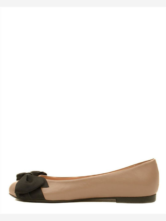 Mourtzi Leather Ballerinas Taupe