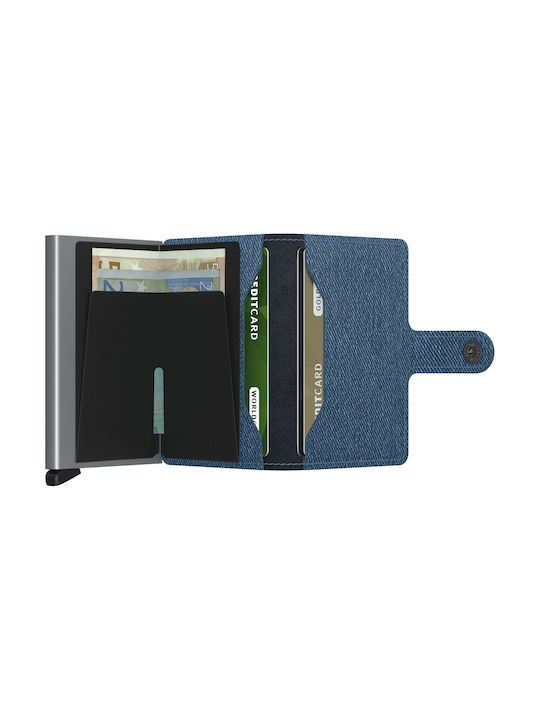 Secrid Miniwallet Twist Δερμάτινο Ανδρικό Πορτοφόλι Καρτών με RFID και Μηχανισμό Slide Μπλε