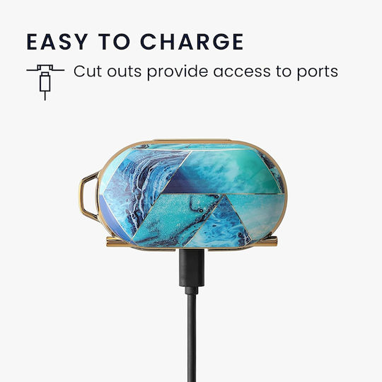 KWmobile Electroplated Калъф с кука Marble / Gold за Samsung Galaxy Buds / Buds+