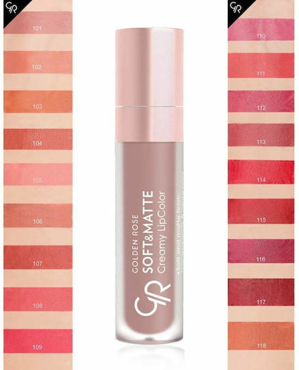 Golden Rose Soft & Matte Creamy Long Lasting Liquid Lipstick Matte 102 5.5gr