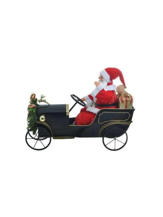 Luminat Decorativ Moș Crăciun Electrică cu Muzică Roșuς din Metal 83x64x36cm.