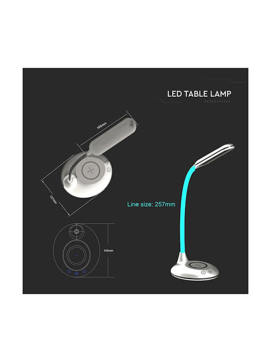 V-TAC LED Schreibtischlampe mit flexiblem Arm in Weiß Farbe