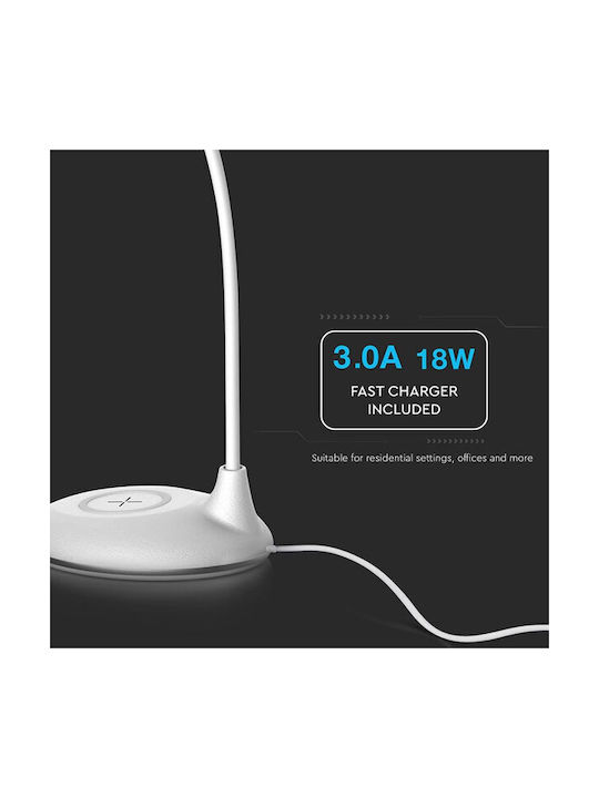 V-TAC LED Schreibtischlampe mit flexiblem Arm in Weiß Farbe