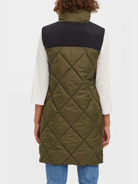Vero Moda Women's Long Puffer Jacket for Winter Ivy Green