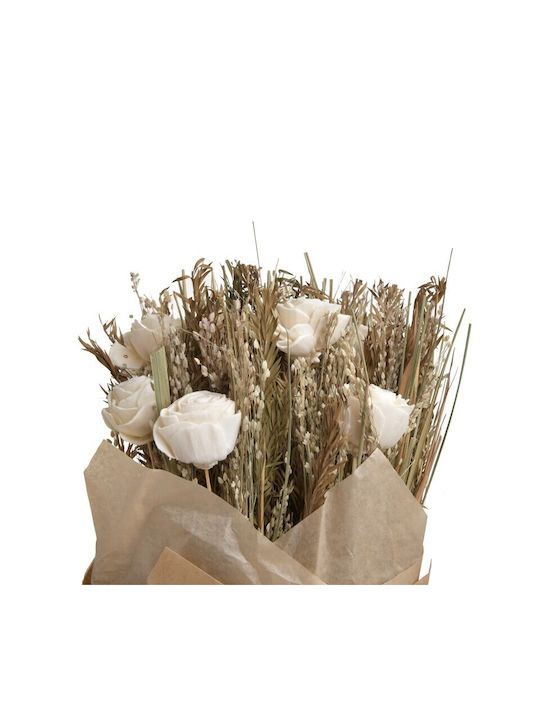 Inart Strauß aus Künstlichen Blumen Beige 60cm 1Stück