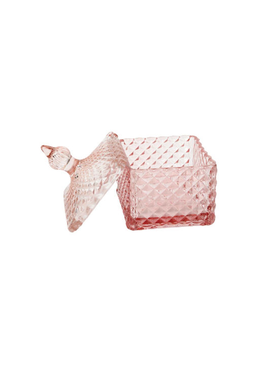 Faitakis Pack Φοντανιέρα Sticlă cu Capac 7.5x7.5x8cm Roz