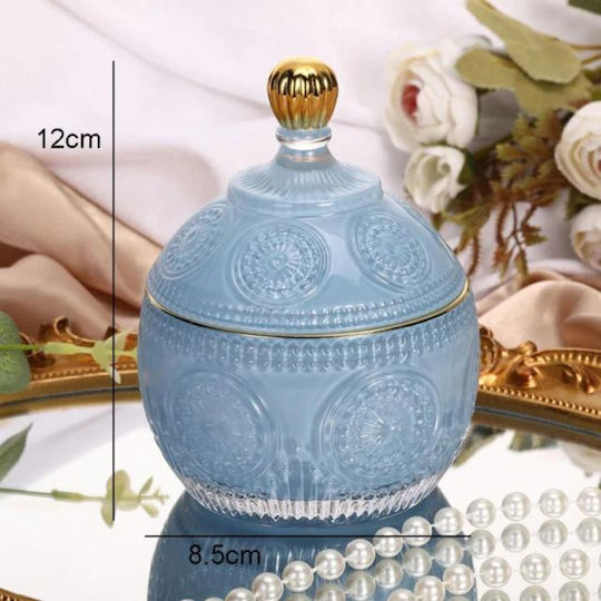 Faitakis Pack Vintage Glass Sweet Jar with Lid Silicon 9.3x9.3x12.3cm