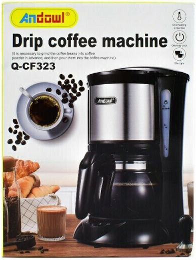 Andowl Qcf323 Filter Coffee Machine 600W Black