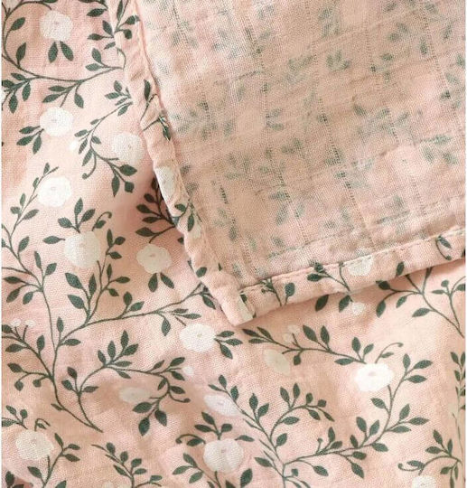 A Little Lovely Company Muslin Swaddle Wraps Dusty Pink Pink 60x60cm. 2pcs