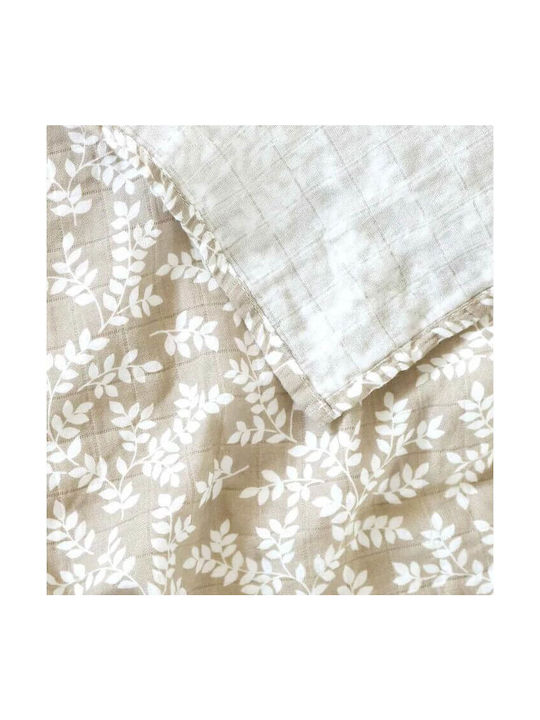 A Little Lovely Company Muslin Swaddle Wraps Beige 60x60cm. 2pcs