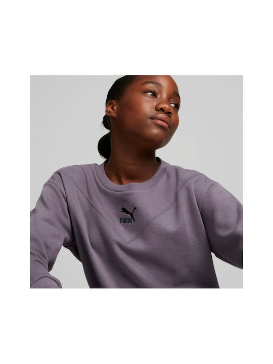 Kids Sweatshirt Cropped with Hood Purple Classics