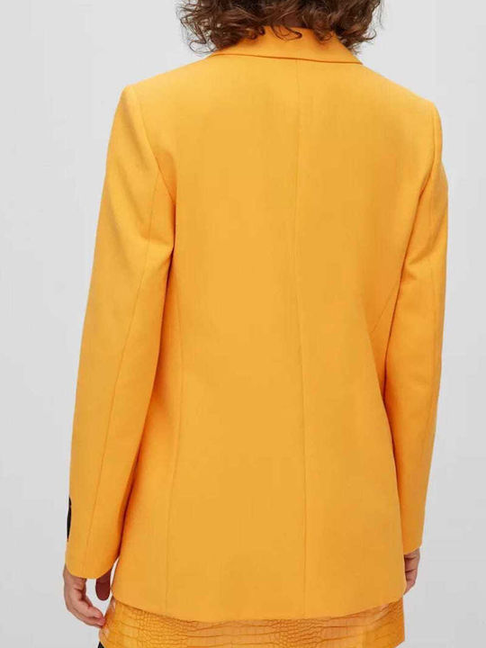 Forel Lang Damen Krepp Blazer Orange